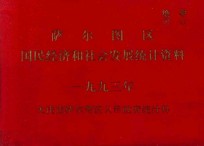 萨尔图区  国民经济和社会发展统计资料  1993年