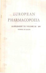 EUROPEAN PHARMACOPOEIA SUPPLEMENT TO VOLUME III