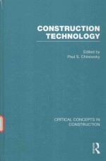 CONSTRUCTION TECHNOLOGY CRITICAL CONCEPTS IN CONSTRUCTION VOLUME I