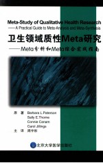 卫生领域质性Meta研究  Meta分析和Meta综合实践指南  W