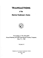 TRANSACTIONS OF THE AMERICAN FOUNDRYMEN'S SOCIETY  VOLUME 70