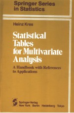 STATISTICAL TABLES FOR MULTIVARIATE ANALYSIS A HANDBOOK WITH REFERENCES TO APPLICATIONS