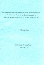 EUROPEAN WRITTING CENTER ASSOCIATION 2016 CONFERENCE AN EMPIRICAL RESERCH ON GENRE APPROACH TO ENGLI