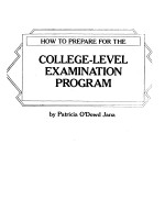 HOW TO PREPARE FOR THE COLLEGE-LEVEL EXAMINATION PROGRAM