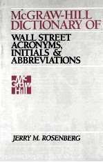 MCGRAW-HILL DICTIONARY OF WALL STREET ACRONYMS