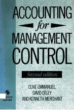 ACCOUNTING FOR MANAGEMENT CONTROL SECOND EDITION