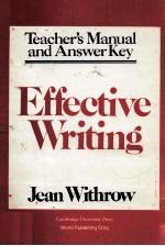 TEACHER'S MANUAL AND ANSWER KEY EFFECTIVE WRITING