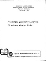 INSTITUTES FOR ENVIRONMENTAL RESEARCH TECHNICAL MEMORANDUM - NSSL 37 PRELIMINARY QUANTITATIVE ANALYS