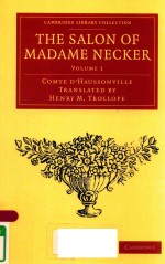 THE SALON OF MADAME NECKER VOLUOEM 1