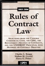 RULES OF CONTRACT LAW  SELECTIONS FROM THE UNIFORM COMMERCIAL CODE