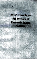 MLA handbook for writers of research papers  3rd ed