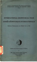 INTERNATIONAL GEOPHYSICAL YEAR ANNEE GEOPHYSIQUE INTERNATIONALE