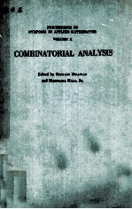 Proceedings of Symposia in Applied Mathematics Volume X Combinatorial Analysis