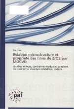 Relation microstructure et propriété des films de ZrO2 par MOCVD couches minces