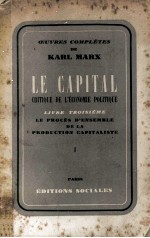 le capital 1:critique de l'economie politique