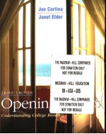 OPENING DOORS UNDERSTANDING COLLEGE READING  THIRD EDITION