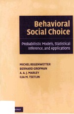 Behavioral Social Choice Probabilistic Models