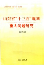 山东省“十三五”规划重大问题研究