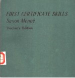 FIRST CERTIFICATE SKILLS SAXON MENNE TEACHER’S EDITION