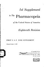 1ST SUPPLEMENT TO THE PHARMACOPEIA OF THE UNITED STATES OF AMERICA  EIGHTEENTH REVISION