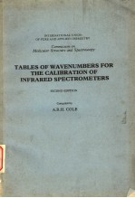 TABLES OF WAVENUMBERS FOR THE CALIBRATION OF INFRARED SPECTROMETERS  SECOND EDITION