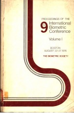 PROCEEDINGS OF THE 9TH INTERNATIONAL BIOMETRIC CONFERENCE  VOLUME 1