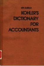 KOHLER’S DICTIONARY FOR ACCOUNTANTS 6TH EDITION