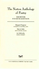 THE NORTON ANTHOLOGY OF POETRY SHORTER FOURTH EDITION