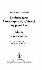 SHAKESPEARE：CONTEMPORARY CRITICAL APPROACHES