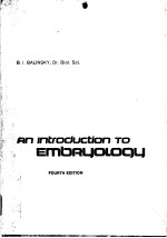 AN INTRODUCTION TO EMBRYOLOGY  FOURTH EDITION