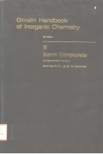 GMELIN HANDBOOK OF INORGANIC CHEMISTRY  8TH EDITION  B BORON COMPOUNDS 3RD SUPPLEMENT VOLUME 4 SYSTE