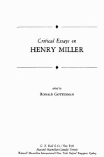 CRITICAL ESSAYS ON HENRY MILLER