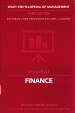 WILEY ENCYCLOPEDIA OF MANAGEMENT THIRD EDITION VOLUME 4 FINANCE