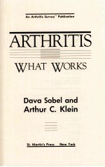 ARTHRITIS WHAT WORKS