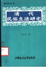 清代民族立法研究