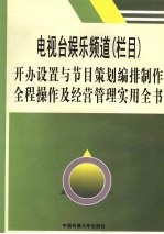 电视台娱乐频道（栏目）开办设置与节目策划编排制作全程操作及经营管理实用全书  第2卷