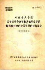 中央十人小组关于反革命分子和其他坏分子的解释及处理的政策界限的暂行规定