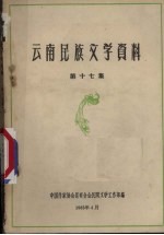 云南民族文学资料  第17集