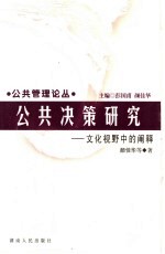 公共决策研究  文化视野中的阐释