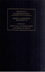 PHONETIC INTERPRETATION PAPERS IN LABORATORY PHONOLOGY 6