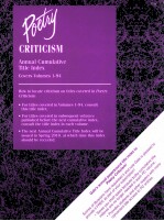 POETRY CRITICISM ANNUAL CUMULATIVE TITLE INDEX COVERS VOLUMES 1-94