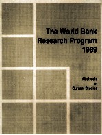 THE WORLD BANK RESEARCH PROGRAM 1989