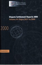 DISPUTE SETTLEMENT REPORTS 2000 VOLUME 6