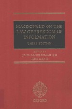 MACDONALD ON THE LAW OF FREEDOM OF INFORMATION THIRD EDITION