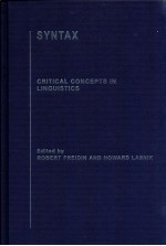 SYNTAX CRITICAL CONCEPTS IN LINGUISITICS VOLUME 5