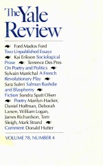 THE YALE REVIEW VOL.78 NUMBER 4