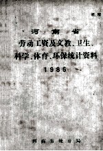 河南省劳动工资及文教、卫生、科学、体育、环保统计资料  1986