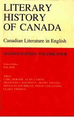 LITERARY HISTORY OF CANADA CANADIAN LITERATURE IN ENGLISH VOLUME IV