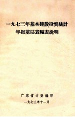 一九七三年基本建设投资统计年报基层表编表说明