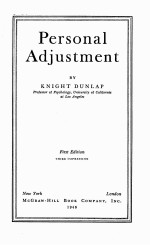 PERSONAL ADJUSTMENT FIRST EDITION